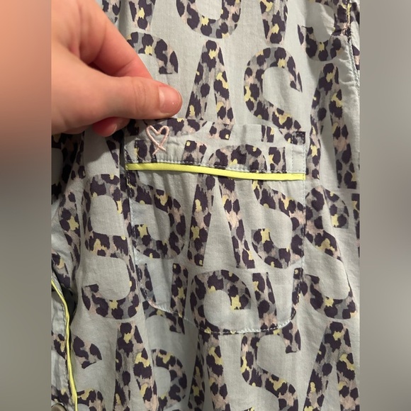 Victoria’s secret Pajamas set in Blue and Yellow - Picture 5 of 7
